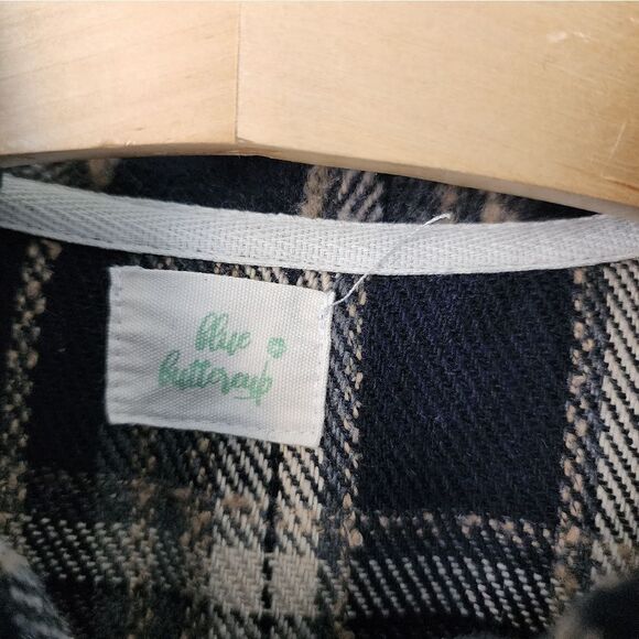 Blue buttercup oversized distress allover blue thunder sky shacket shirt - Picture 5 of 14